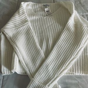 Cropped knitted sweater